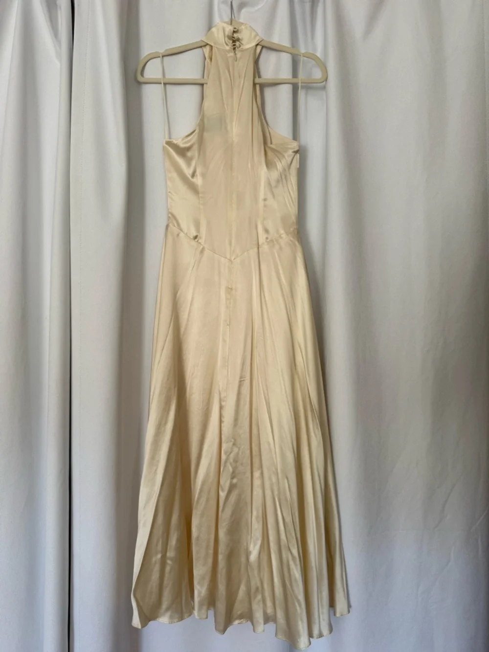 Reformation Ivory Satin Halter Maxi Dress - Picture 5 of 6